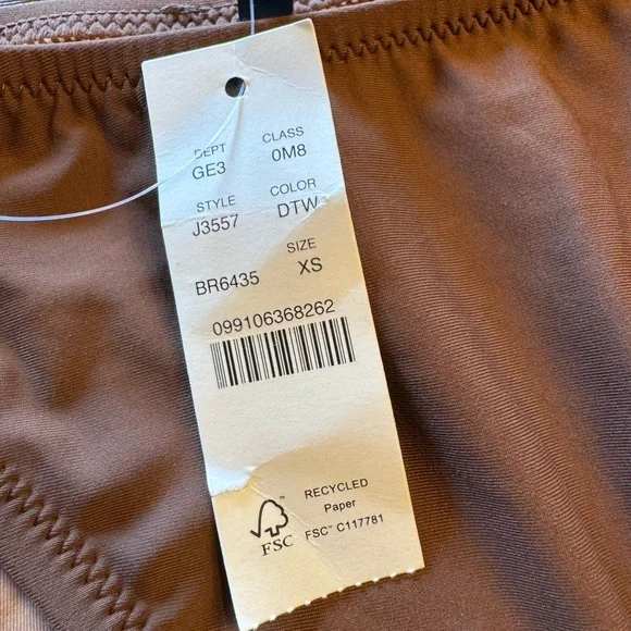 J. Crew Brown Bikini Set Triangle Top High-Cut Style size XS - Picture 3 of 4